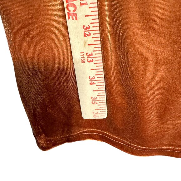 Poet Velvet Pleated Chest Square Neck Dress Women's Small Brown Party Charm - Picture 4 of 7